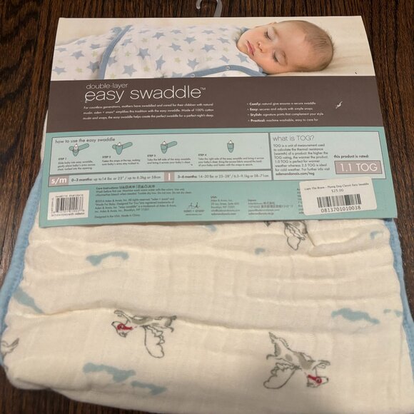 OUEF Infant set: Cream with Blue Infant onesie + Swaddle - Picture 11 of 15
